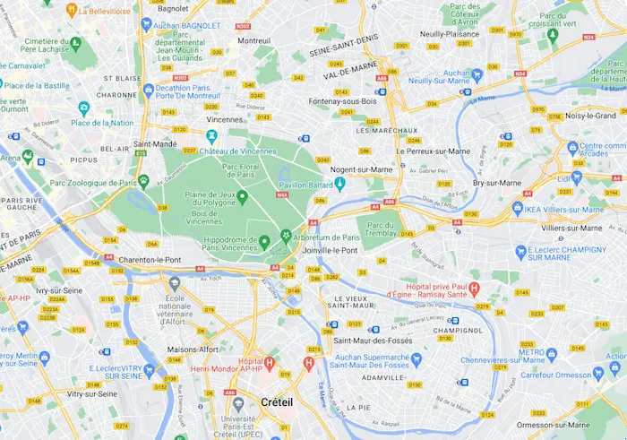 carte déplacement ostéopathe à domicile en région parisienne 94 paris nogent-sur-marne le perreux bry-sur-marne