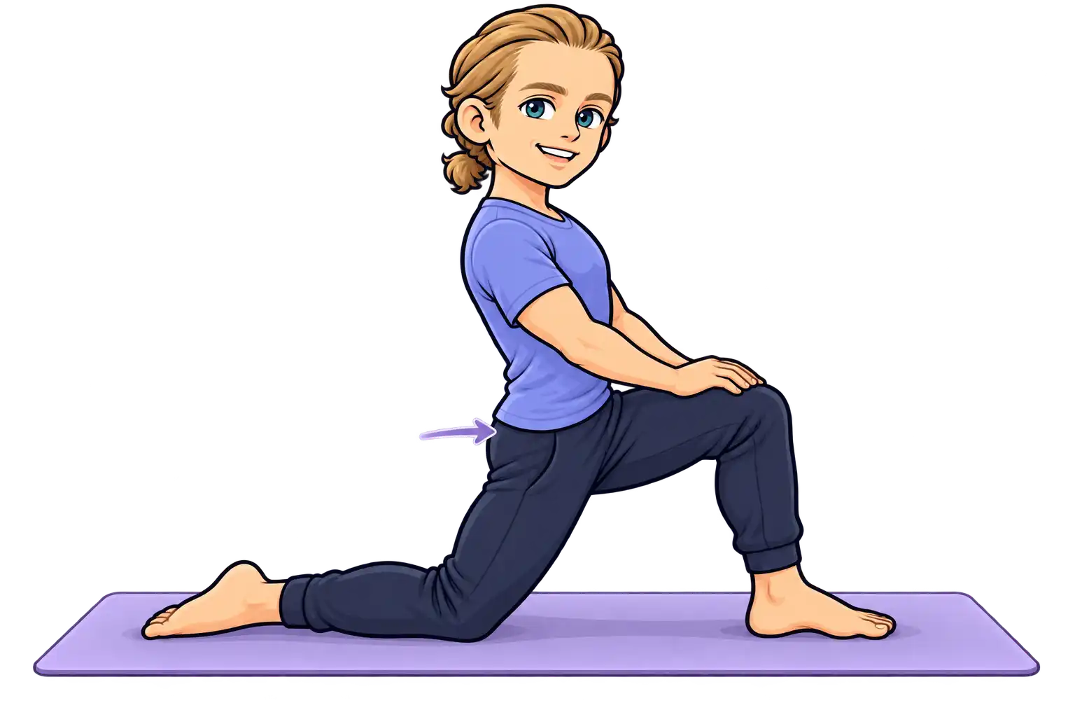 Exercice étirement du psoas en fente pour soulager les lombalgies